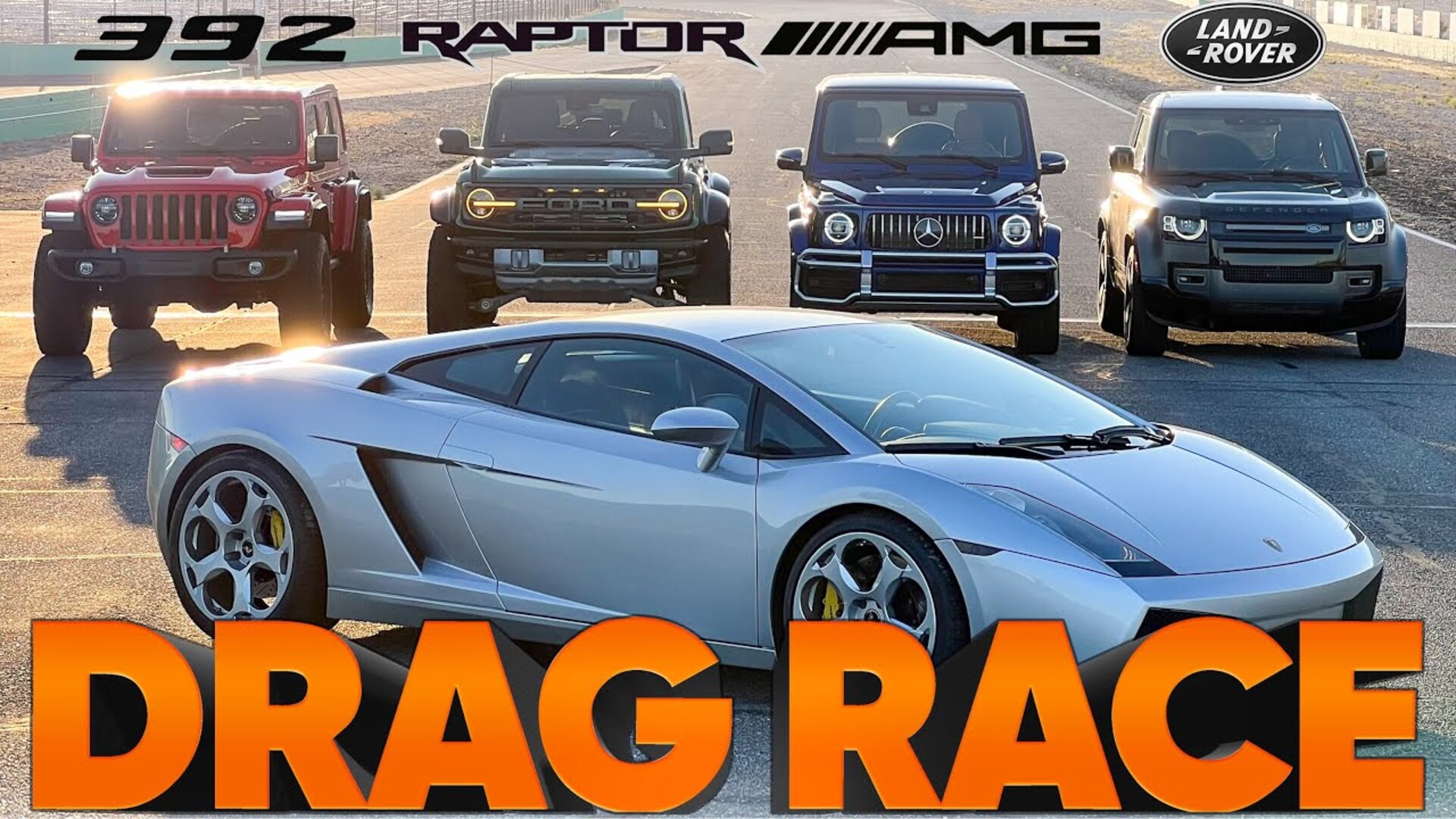 Bronco Raptor vs G63 AMG vs Jeep Wrangler 392 vs Defender V8 vs Gallardo —  Cammisa's Ultimate Drag Race Replay - Hagerty Media