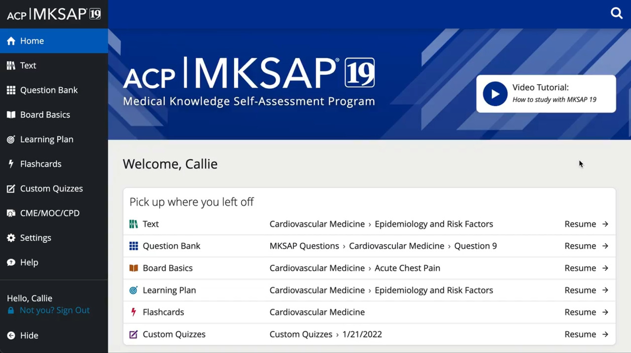MKSAP 19 - Help | ACP Online