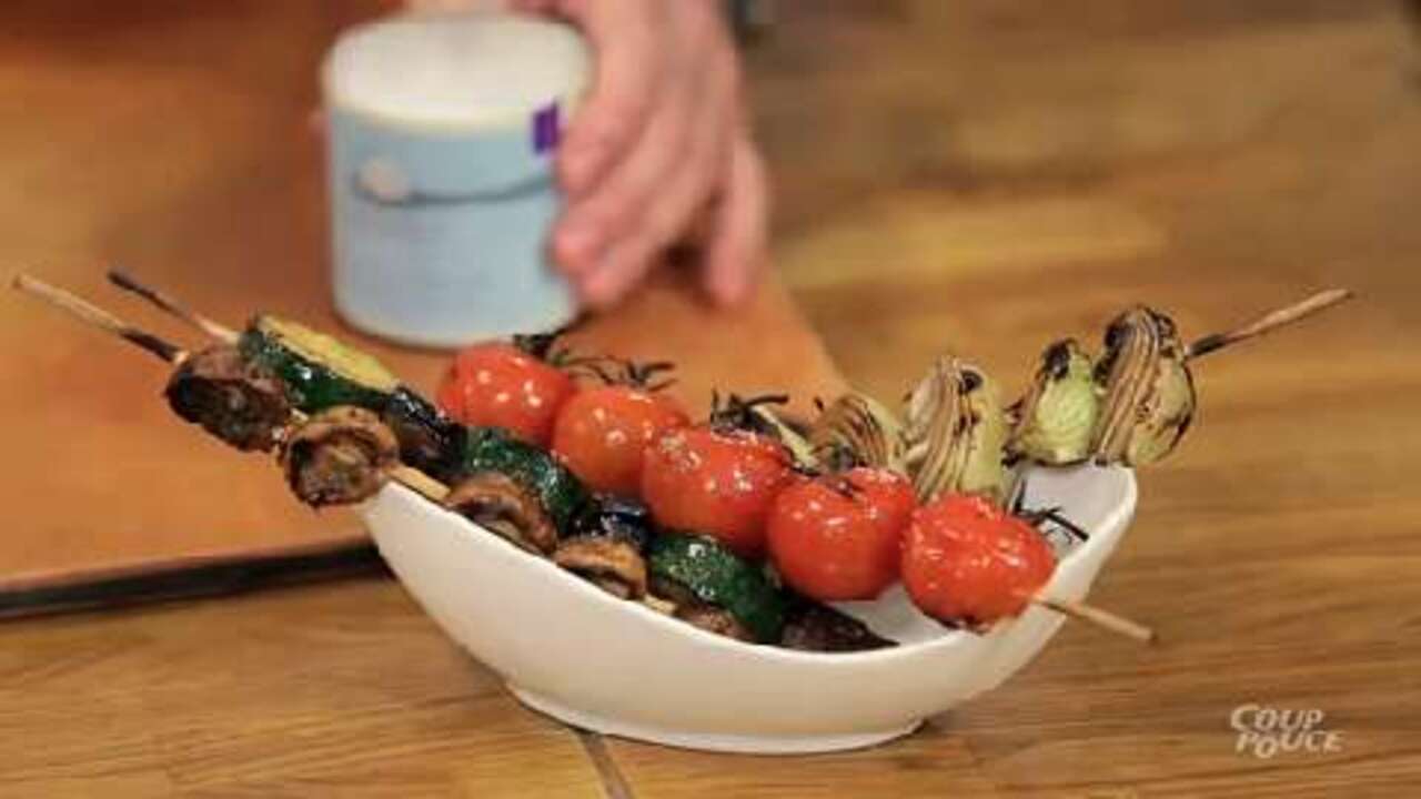 Brochette de légumes grillés au barbecue