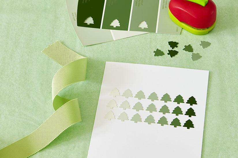 DIY Ombre Tree Holiday Cards