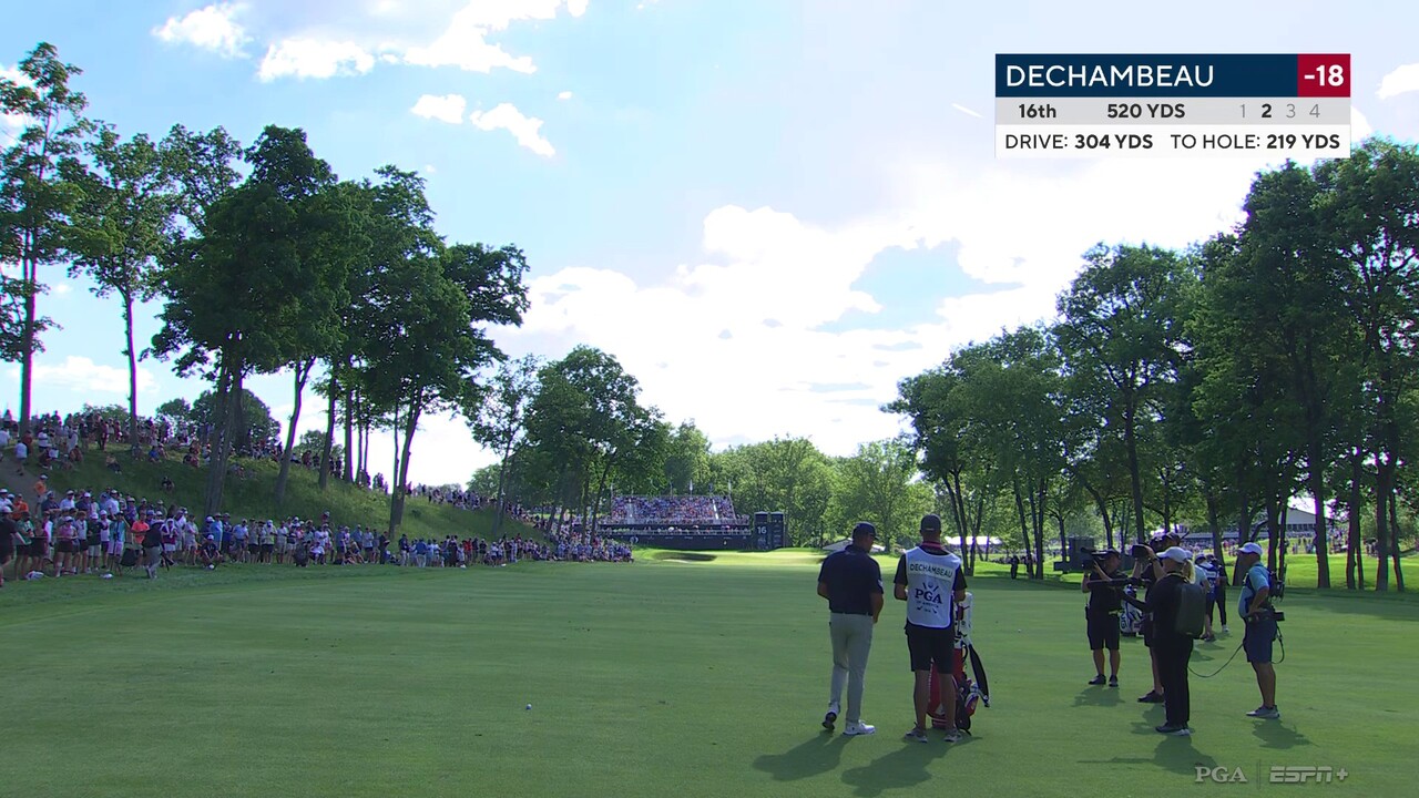 Bryson DeChambeau 2nd Shot of the 16th Hole in the 2024 PGA Championship  Round 4 | PGA Championship