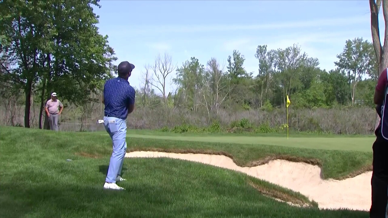 Brian Gay Maneuvers Over Bunker from Rough to Near Make on No. 17 | Senior  PGA Championship