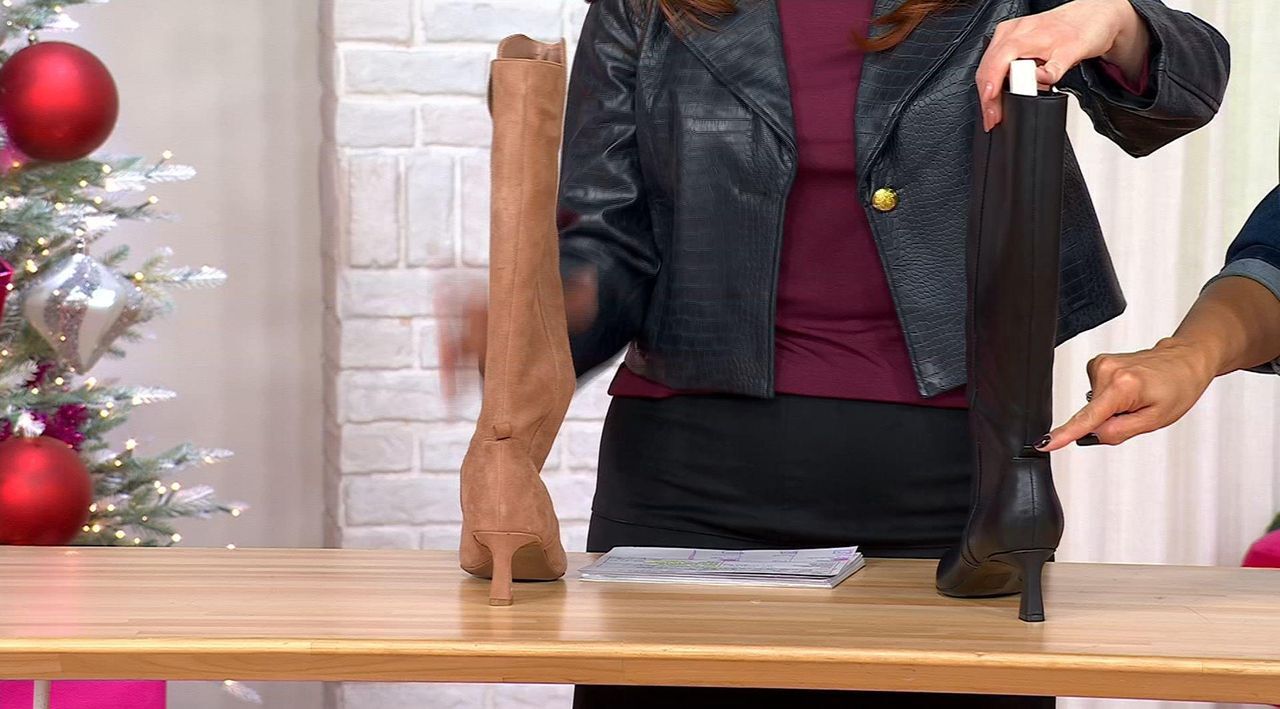 Naturalizer® Tessa Wide Calf Genuine Leather Tall Shaft Bootie | HSN