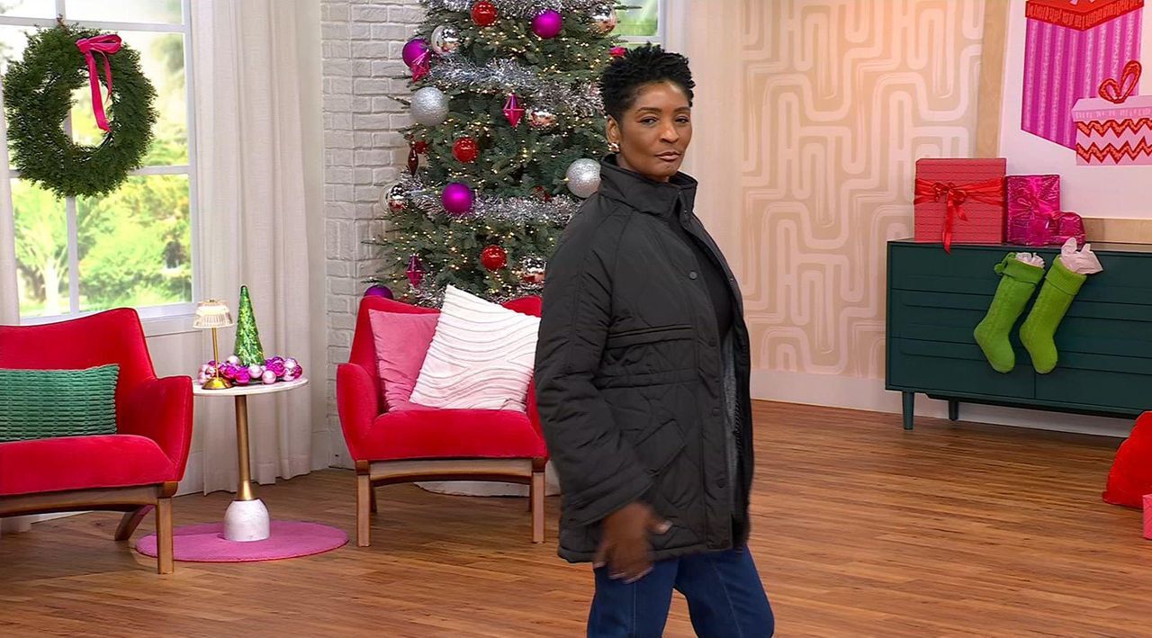 Sporto® Rose Quilted Water-Resistant Anorak Coat | HSN