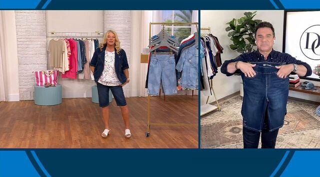 DG2 by Diane Gilman New Classic Stretch Denim Pull-On Bermuda Short - 23409830 | HSN