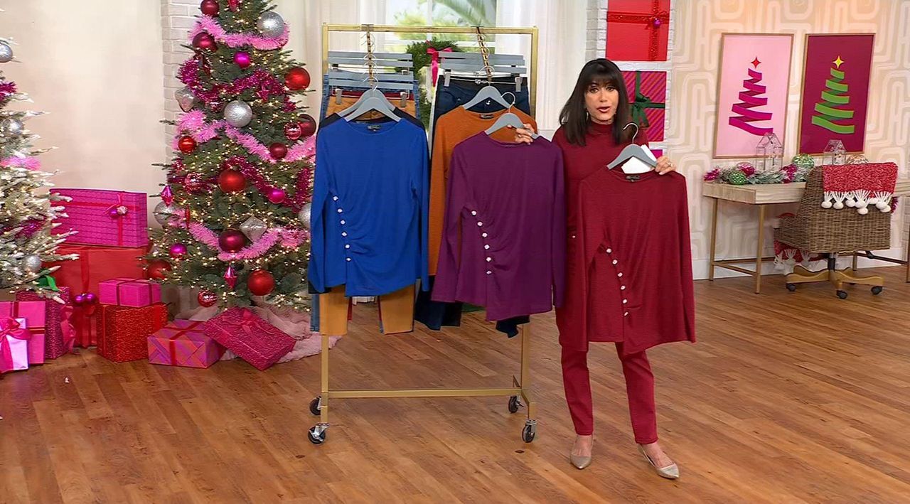 DG2 by Diane Gilman Crystal Button Detail Top | HSN