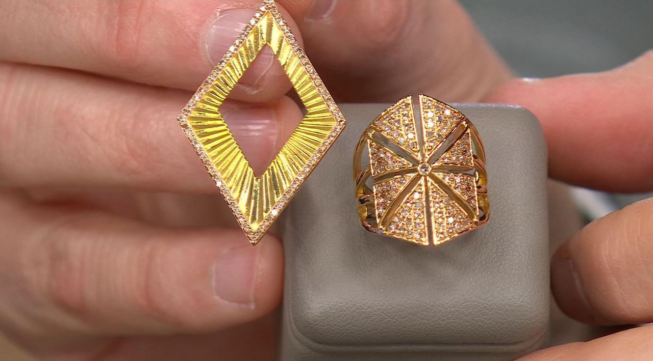 Rarities Gold-Plated 1/2cttw Champagne Diamond Open Space Star