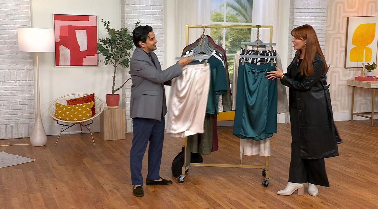 GREY by Jhoan Sebastian Grey Satin Twist Skirt | HSN