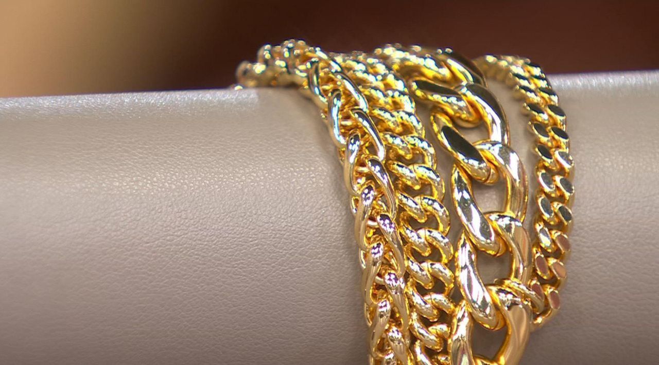 Bellezza Bronze Multi-Chain Lira Charm Toggle Bracelet | HSN