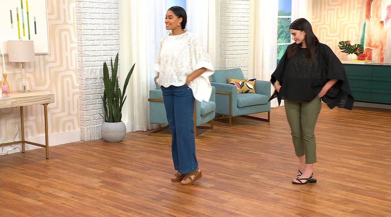 WynneCollection Embroidered Chiffon Poncho - 23541150 | HSN