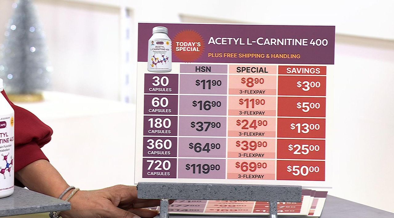 Andrew Lessman Acetyl L-Carnitine 400 - 360 Capsules | HSN Andrew Lessman Acetyl L-Carnitine 400 - 360 Capsules | HSN