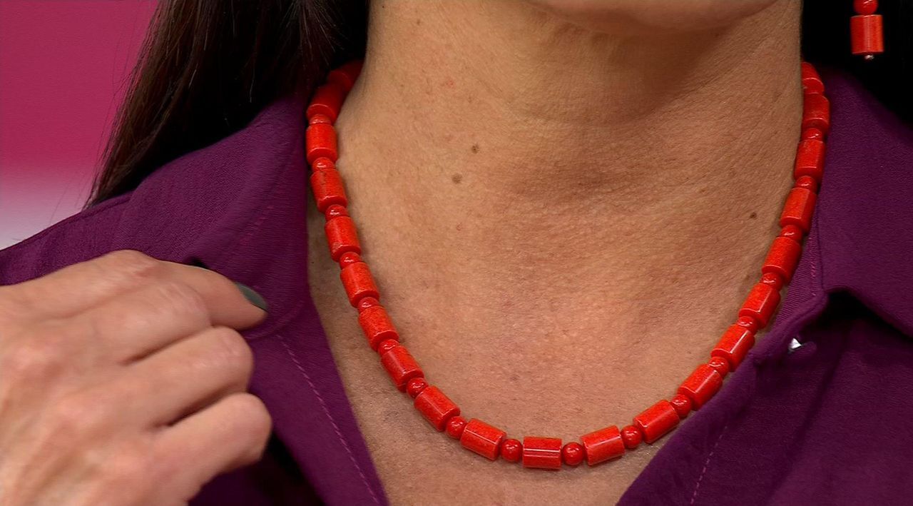 Jay King Sterling Silver Red Coral Bead 18