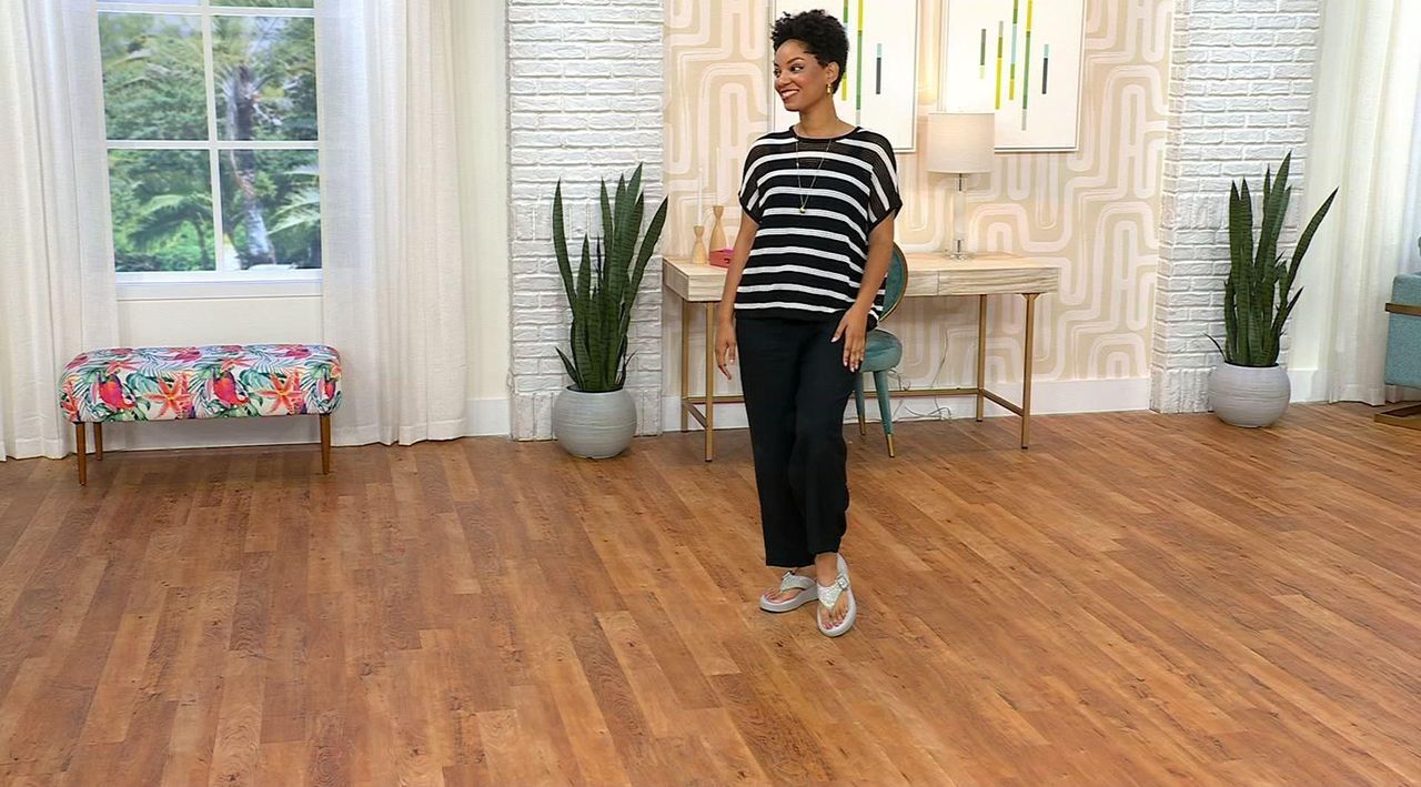 FitFlop® F-Mode Buckle Shimmerlux Flatform Slides - 21886947