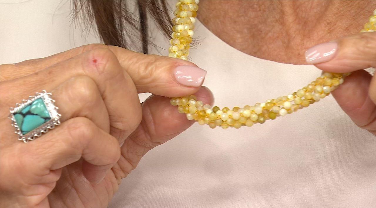 Jay King Yellow Opal Bead Woven Necklace | HSN