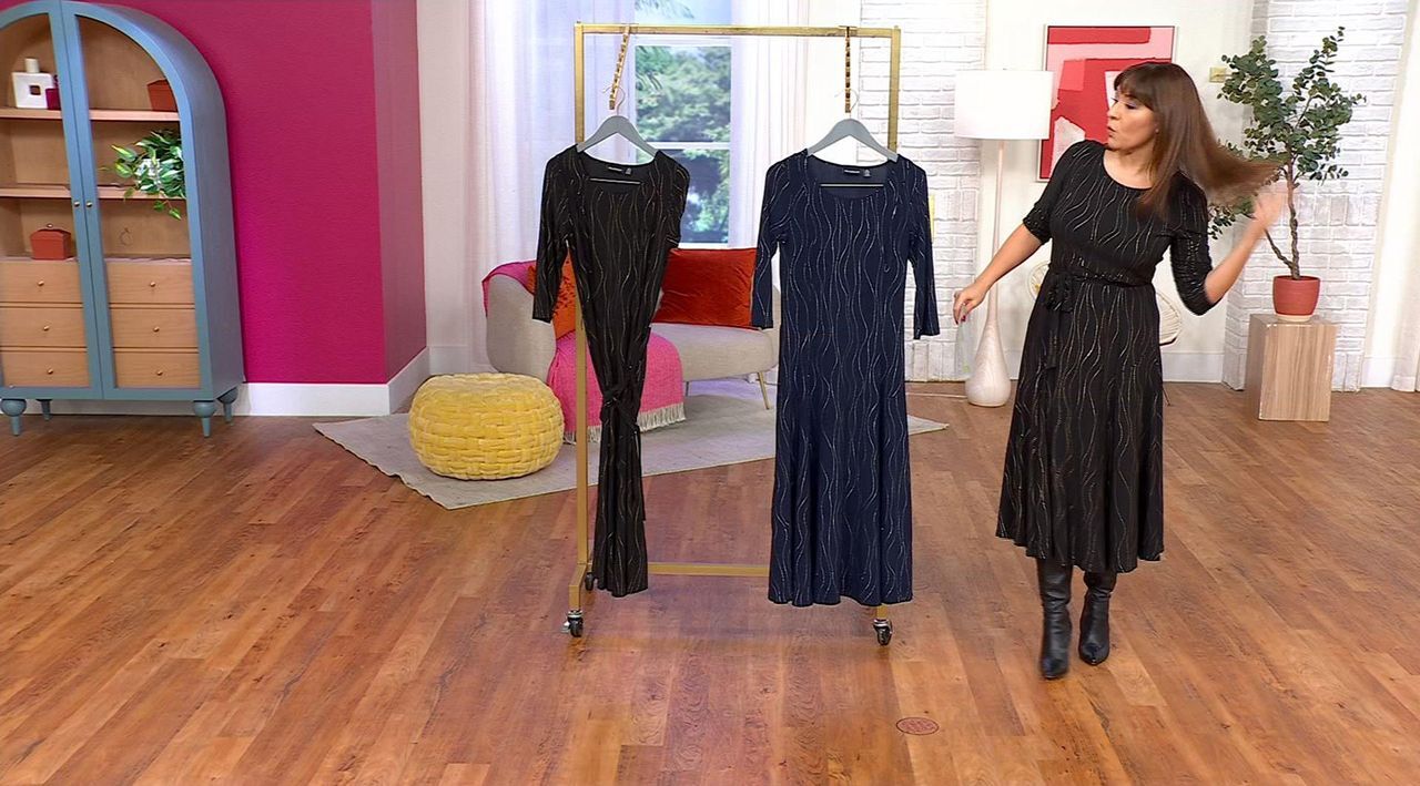 hsn fashion clearance dresses Comfort Code Stretch Jersey Seamed Front Midi Dress