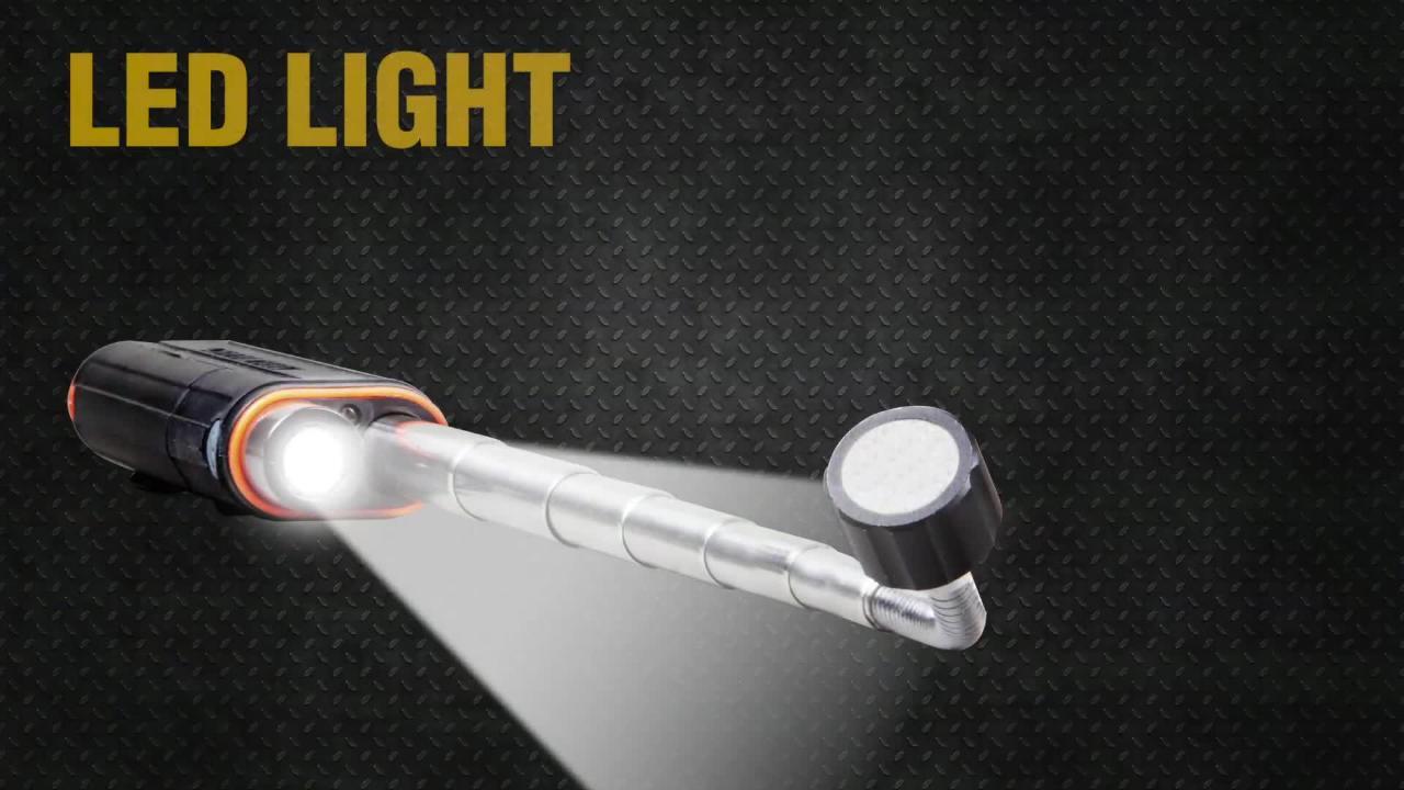 Defiant Telescoping Flashlight Pickup Tool LED Fl1 Magnetic Flexible for sale online 
