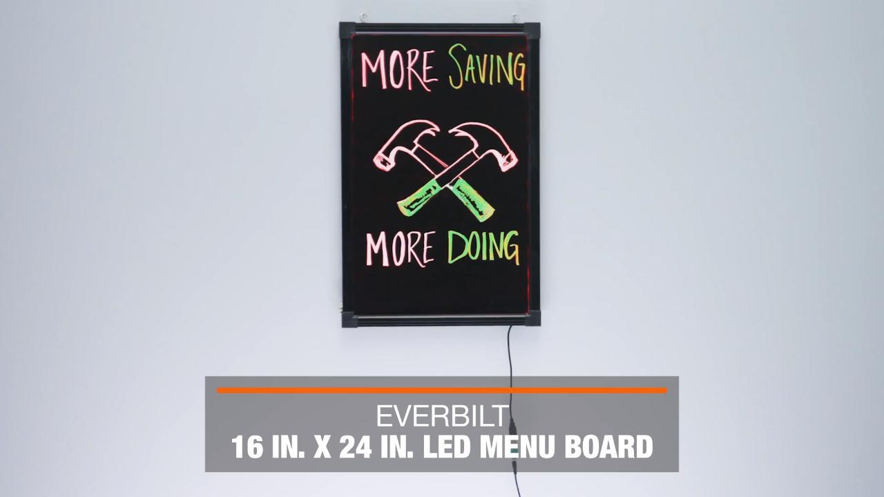 Details about   EVERBILT 16in x 24in LED Message Board Great For StoreFronts & Restaurants NEW 
