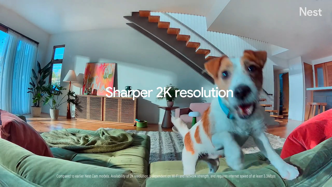 Google Nest Indoor Smart Security Camera (Wired, 3rd Gen) - Snow