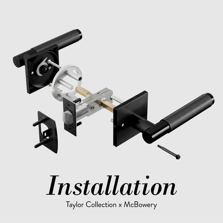 McBowery Taylor Matte Black Knurled Bed/Bath Interior Door Handle