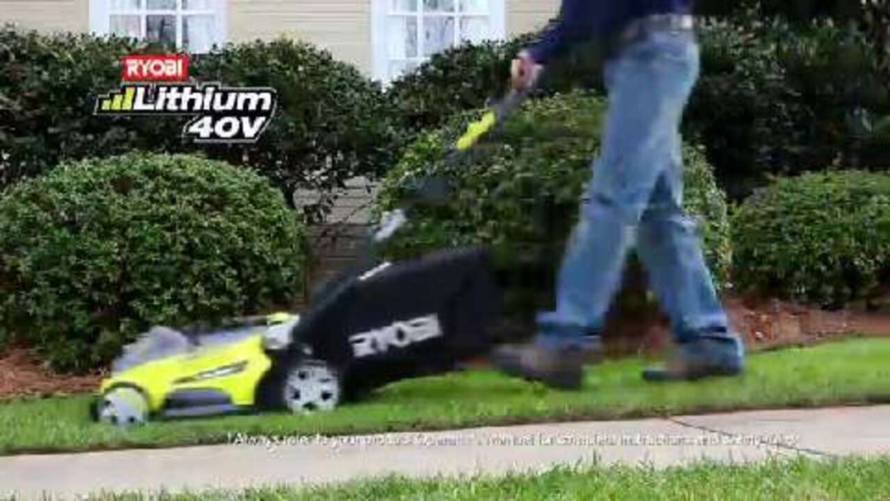 RYOBI - 16 in. 40V Lithium-ion Cordless Walk Behind Battery Push Mower - Two 2.6 Ah Batteries/Charger Included