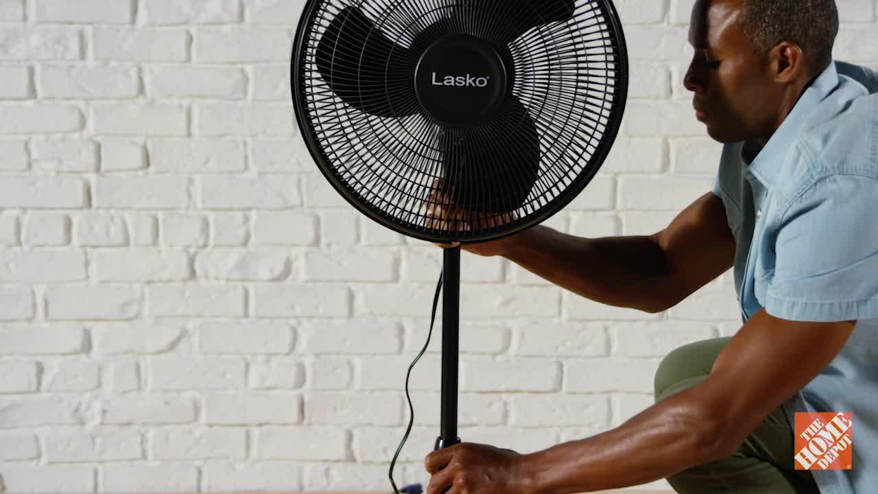 Oscillating Pedestal Fan 16" 3 Speed Lasko Indoor Durable Floor Air Cooler Black 
