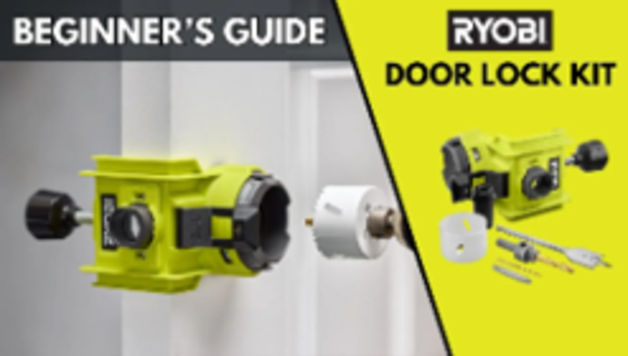 RYOBI Wood Door Lock Installation Kit with Wood Hole Saw, Spade