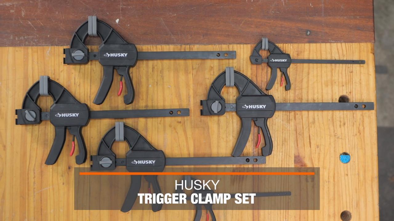 Pack Husky 6-Piece Trigger Clamp Set 2 6 in & 4.5 in clamp set 