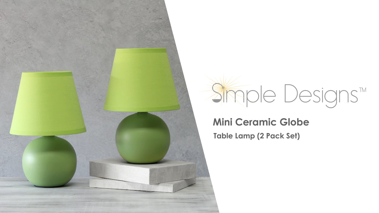 Simple Designs LT2007-GRY-2PK Chrome Mini Basic Table Lamp with