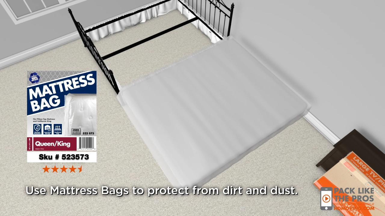 King/Cal-King Foam Mattress Vacuum Bag for Moving, Storage, Vacuum Seal  Mattress Bag with Straps
