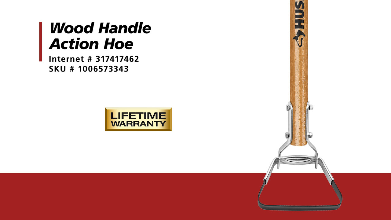 54 in. L Wood Handle Action Hoe with Grip