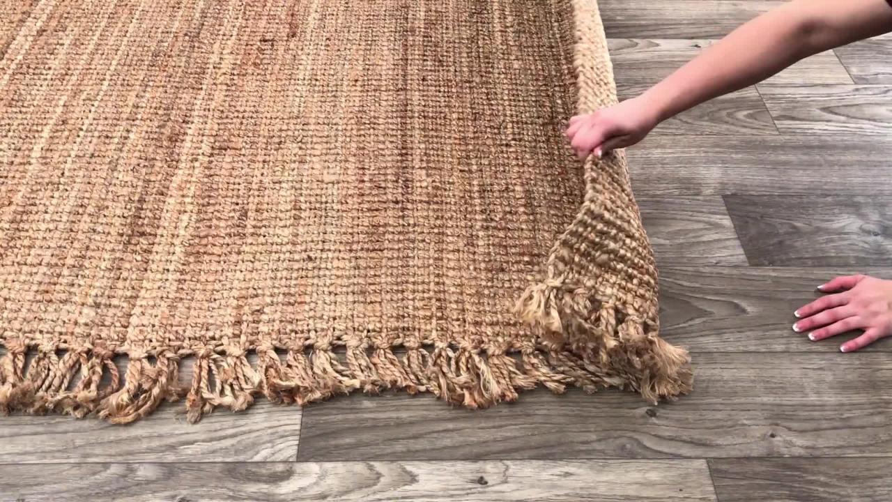 5 X 7 jute area rug with fringes for living room, 3' X 4' jute rug for  bedroom