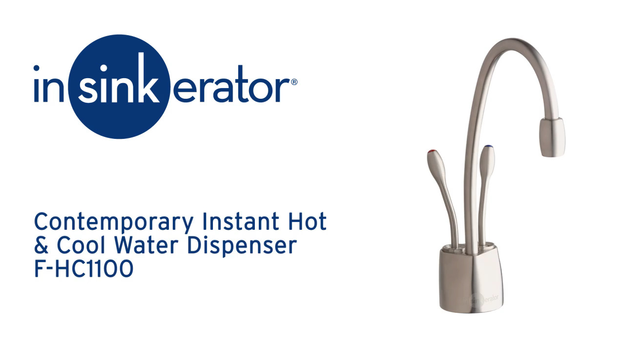 InSinkErator - Contemporary Instant Hot Water Dispenser, 8.4 in., 2-Handle Kitchen Faucet in French Gold