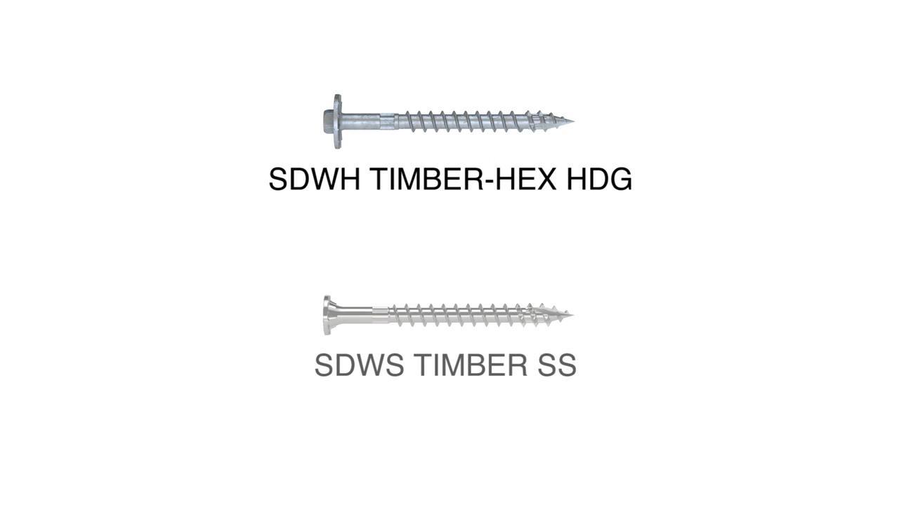 Simpson Structural Screws SDS25112-R25 1/4-Inch by 1-1/2-Inch with 1-Inch  threaded Structural Wood Screw, 25-Pack by Simpson Structural Screws