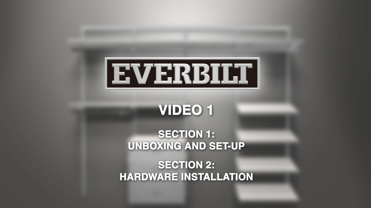 Everbilt Genevieve 6 ft. Gray Adjustable Closet Organizer Long and