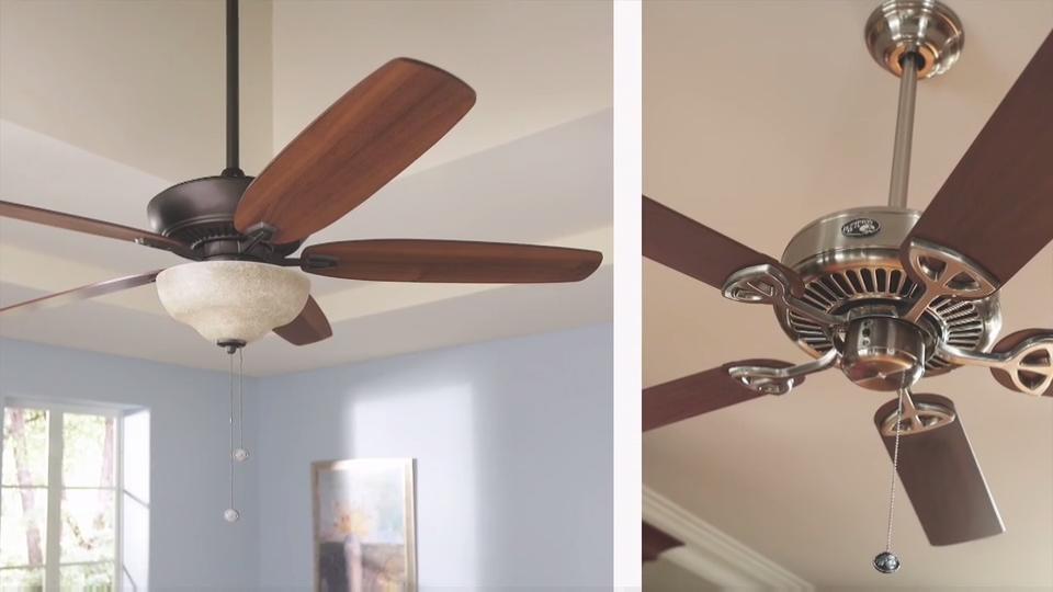 HUNTER Discovery 48 in Indoor Brushed Nickel Ceiling Fan with Light Kit 198 RPM 