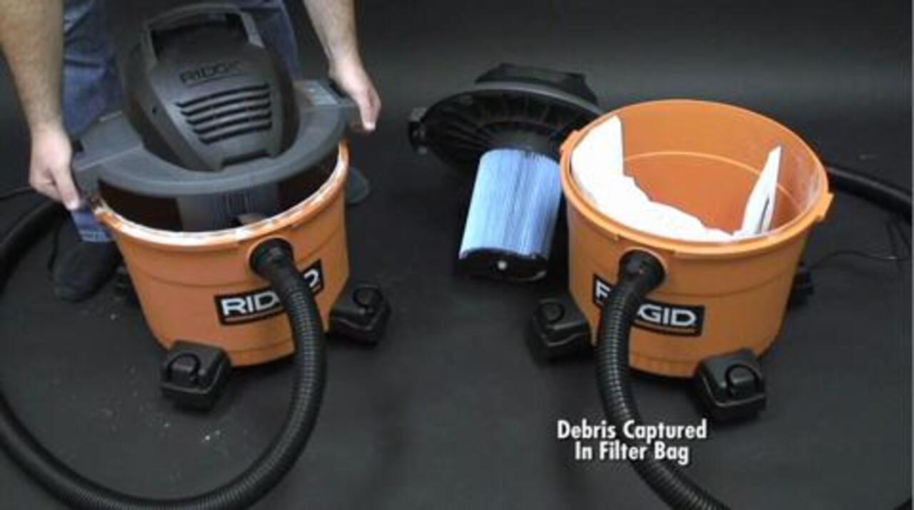 High-Efficiency Dust Bags for 12 to 16 Gallon RIDGID Wet Dry Shop Vacs 2-Pack 