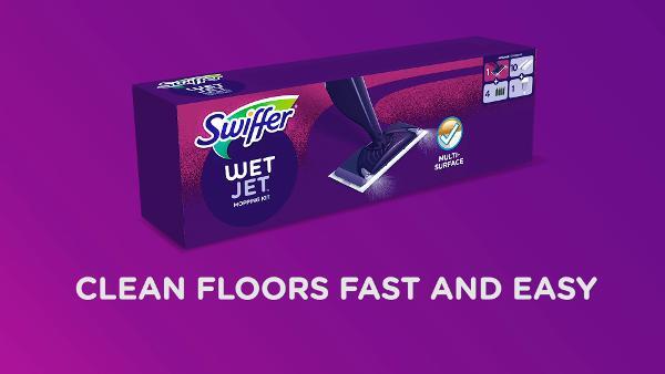 Swiffer WetJet Mop Starter Kit (Spray Mop, 5 Pads, Cleaning Solution)