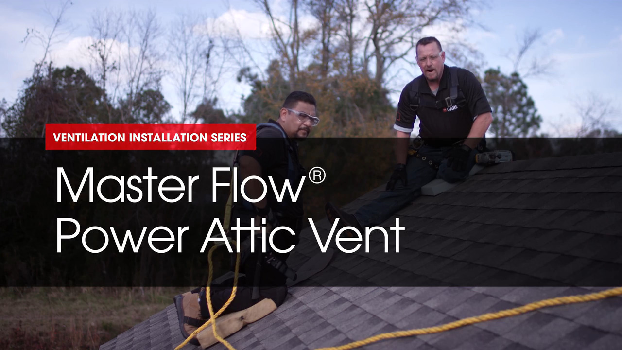 Master Flow - 1500 CFM Shingle Match Weathered Wood Power Roof Mount Attic Fan