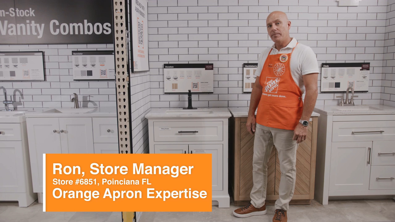 Ellia 48in Oak Single Sink Bathroom Vanity | Whalen Furniture, image size:1280x720