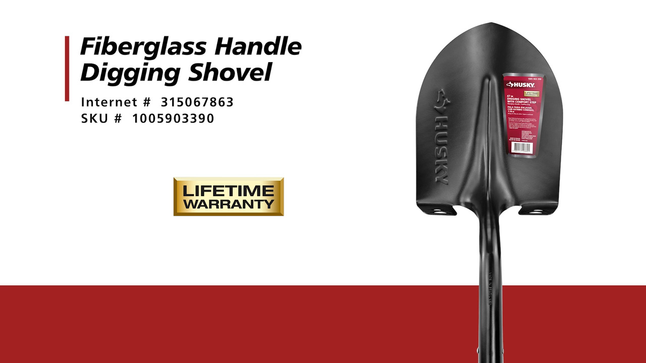 Husky Fiberglass Digging Shovel, Cultivator, Soil Scoop, Poly Rake