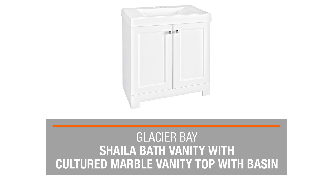 Shaila 30.5 in. W Bath Vanity in White with Cultured Marble Vanity Top in White with White Sink