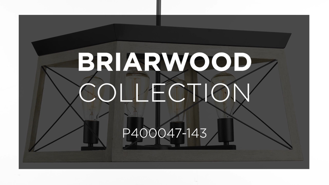 Briarwood Collection 4-Light Graphite Farmhouse Square Chandelier Light