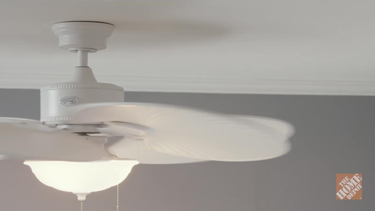 Hampton Bay - Havana 48 in. Indoor/Outdoor Matte White Ceiling Fan with Light Kit