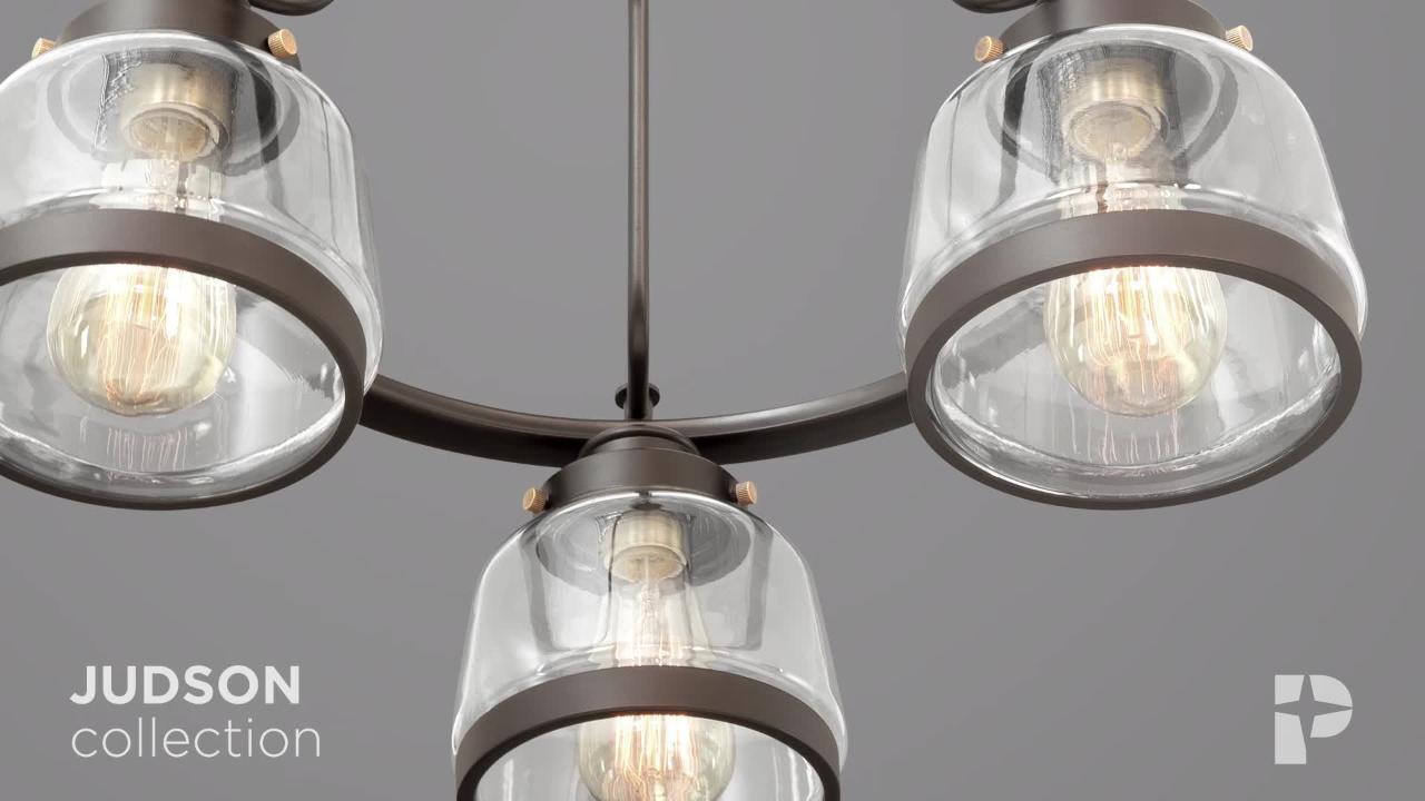 Progress Lighting Judson 3-Light Antique Bronze Farmhouse Chandelier