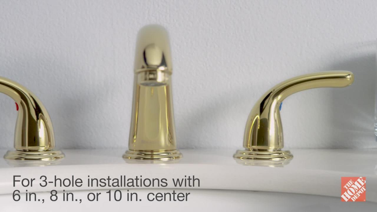 Glacier Bay Builders 8 in Widespread High-Arc Bathroom Faucet in Polished Brass 