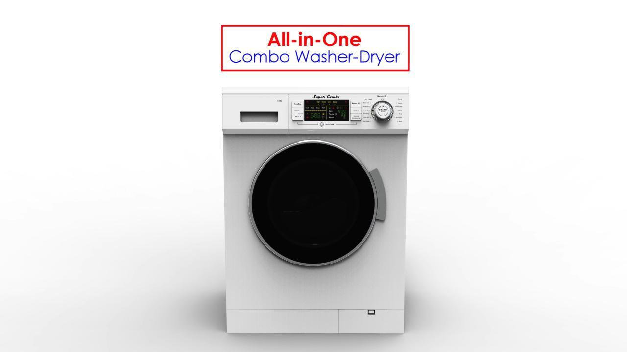 Deco 1.57 cu.ft. 110-Volt Silver High-Efficiency Compact Vented/Ventless  Electric Version 2 Pro All-in-One Washer Dryer Combo DC 4400 N / S - The  Home Depot