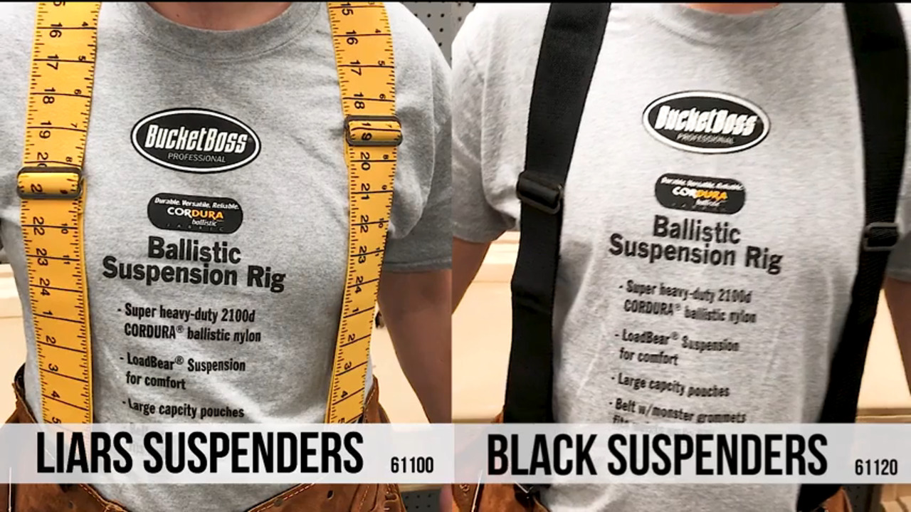 BUCKET BOSS Web Black Work Suspenders 61120 - The Home Depot
