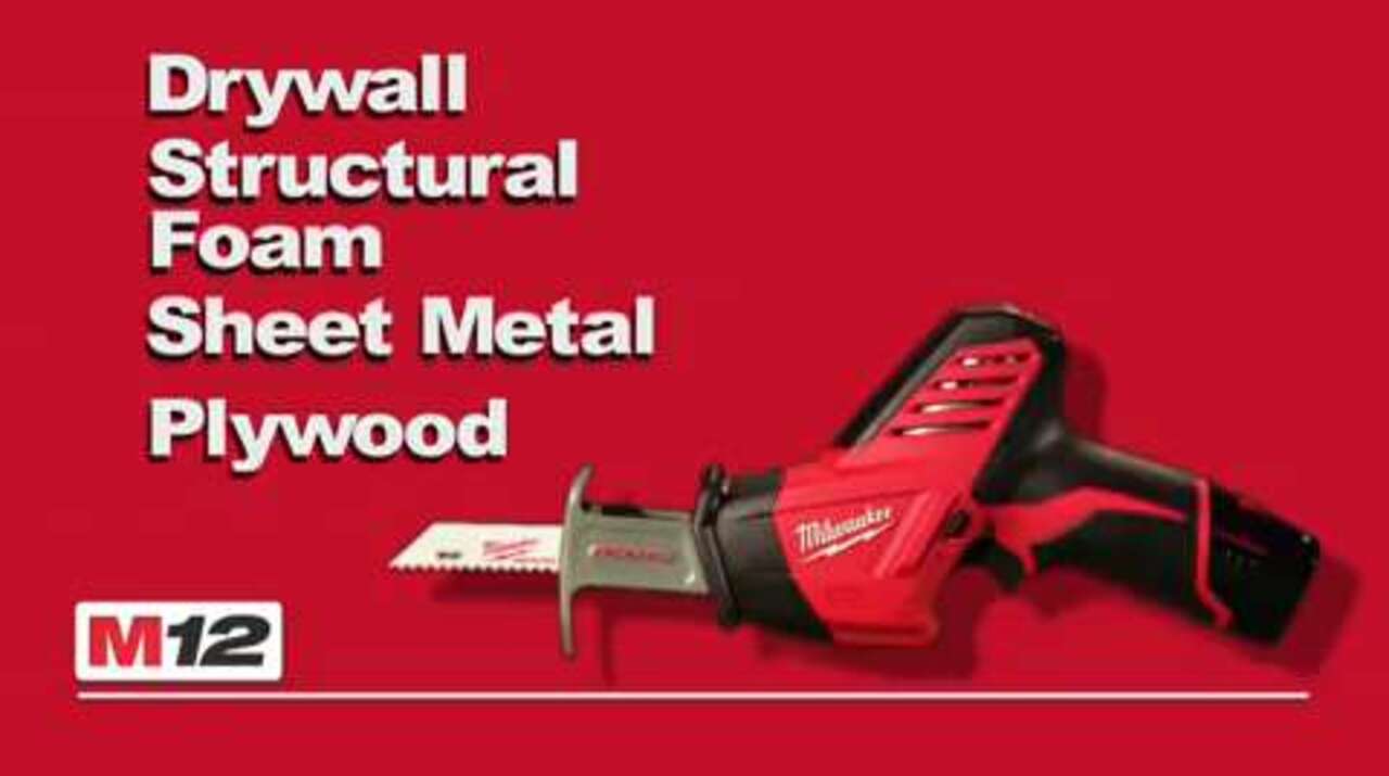 Milwaukee M12 12-Volt Lithium-Ion HACKZALL Cordless Reciprocating Saw with  4.0 Ah M12 Battery 2420-20-48-11-2440 The Home Depot