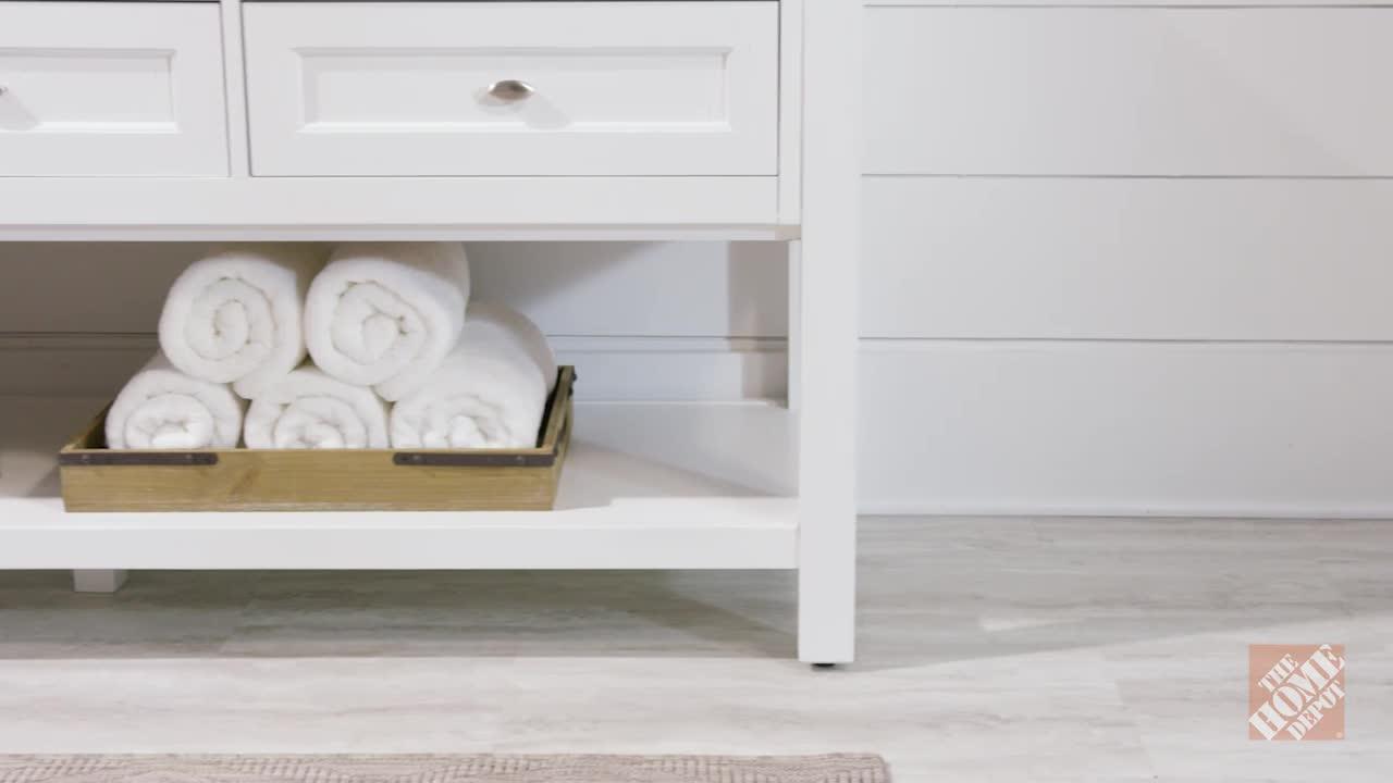 Austell 67 in. W Double Bath Vanity in White with Natural Marble Vanity Top in White