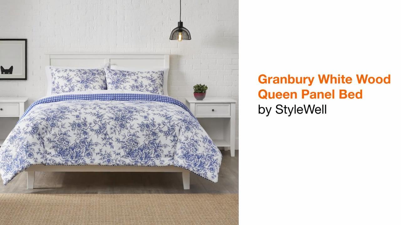 StyleWell Granbury White Wood King Platform Bed (77.17 in. W